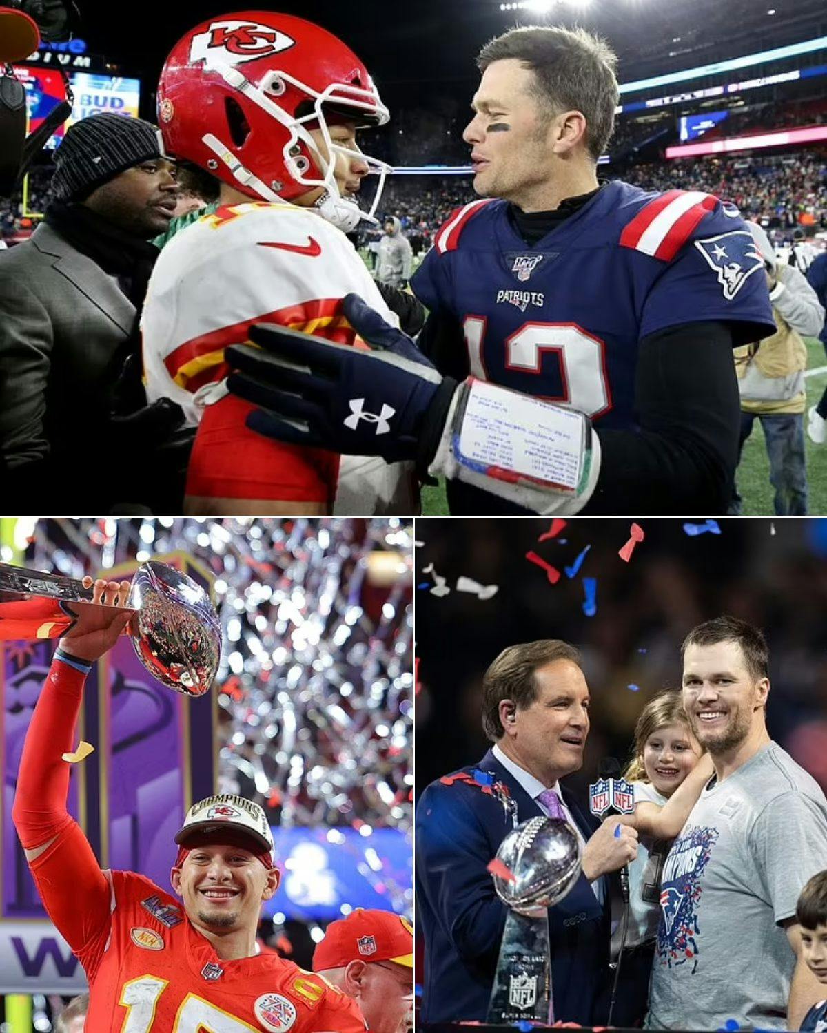 Cover Image for Patrick Mahomes reveals what Tom Brady told him after the Patriots beat the Chiefs in the 2019 AFC Championship… and how it helped him have a Super Bowl-winning mindset