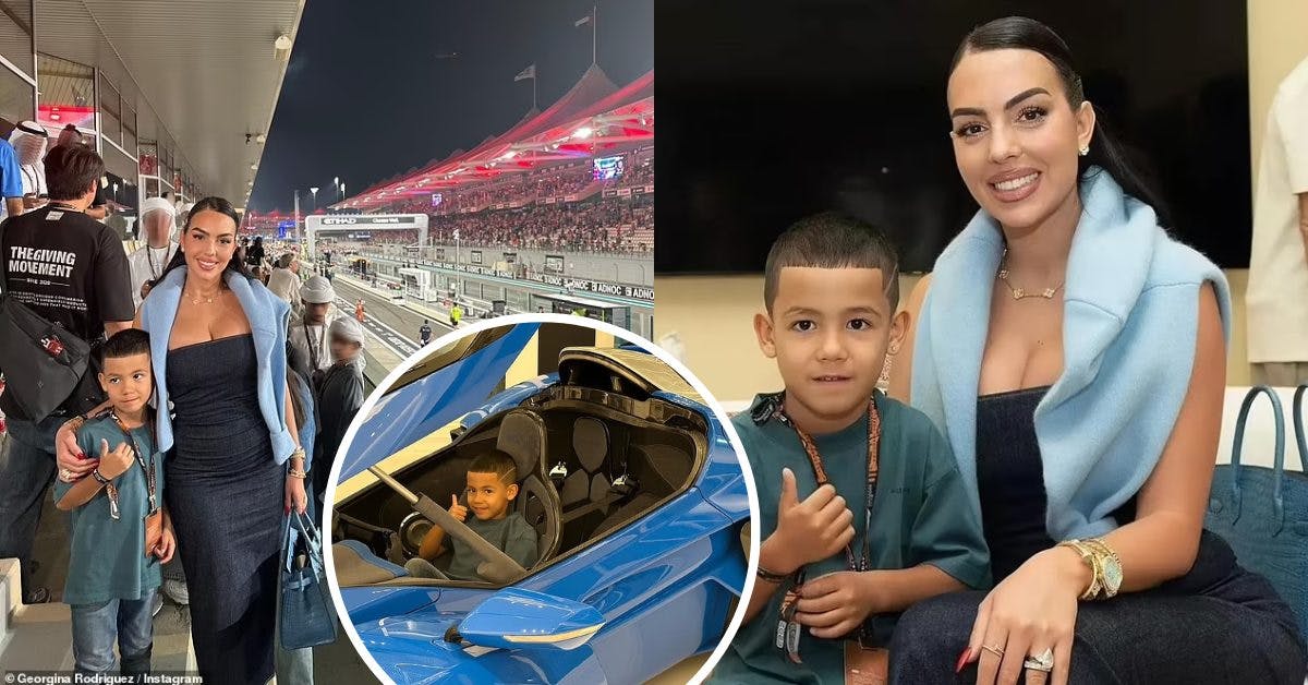 Cover Image for Georgina Rodriguez Gives Stepson Mateo, Five, a VIP Experience at the Abu Dhabi Grand Prix, Following in Cristiano Ronaldo’s Footsteps with a Ride in a Luxury Supercar.