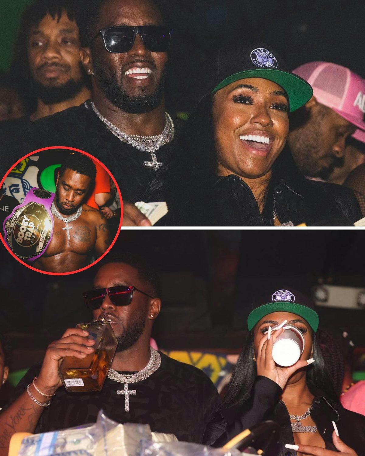 Cover Image for In a well-known club, Diddy was having fun with Yung Miami while sporting the “Trap Boy” insignia.